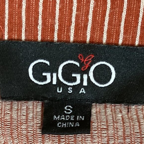 Gigio Long Bell Sleeve BOHO Tassle Tie Tunic Top Sz S Rust #312J - Picture 7 of 9